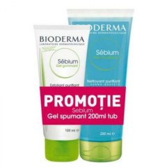 PACHET Sebium Gel exfoliant 100 ml + Sebium Gel spumant purifiant 200 ml, Bioderma